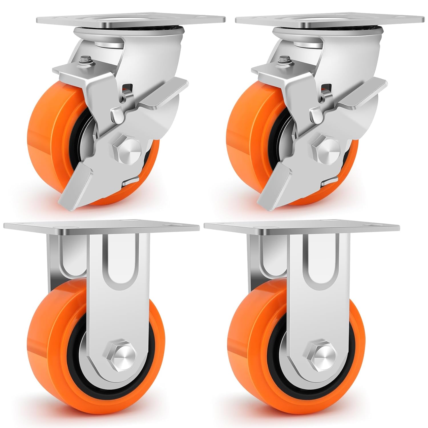 4in Heavy Duty Casters Set of 4 for Industrial Use and Durability