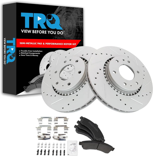 TRQ Front Premium Metallic Brake Pad & Performance Rotor Kit