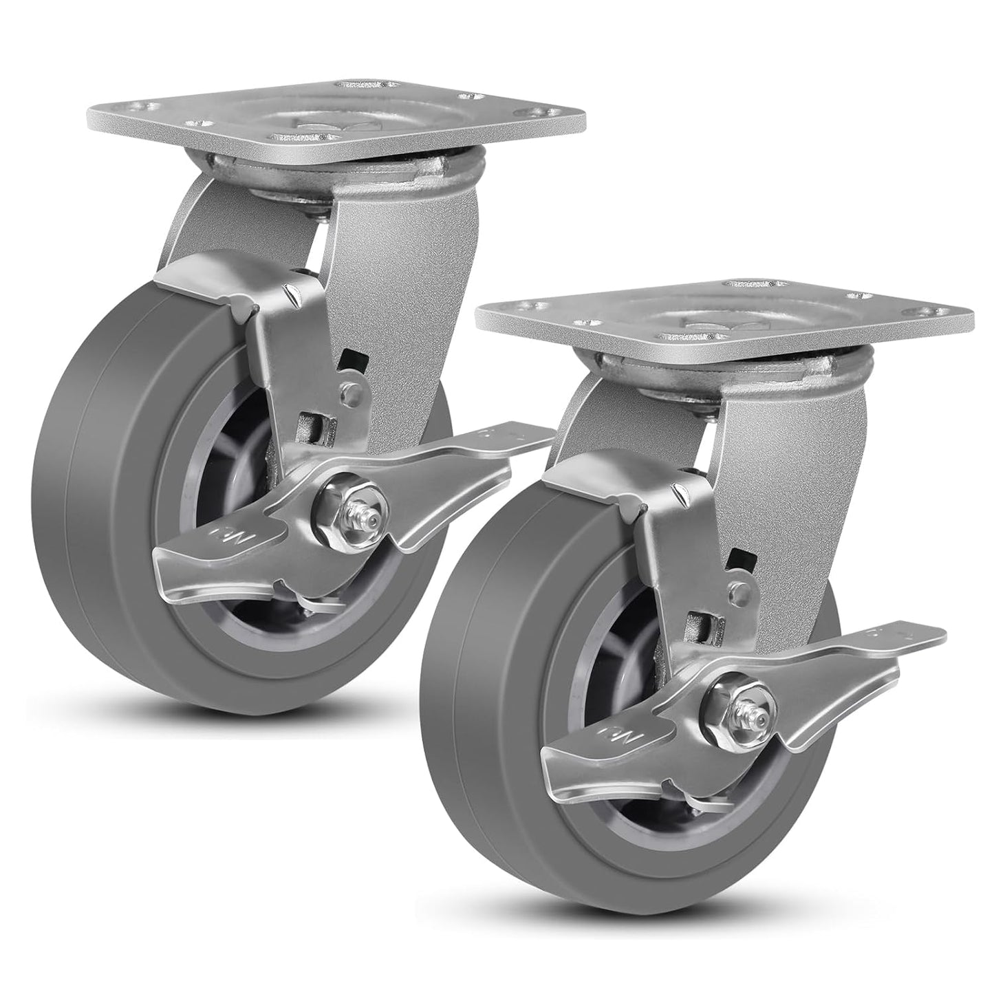 5 Inch Heavy Duty Caster Wheels Set for Furniture Toolbox Use
