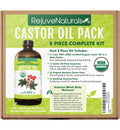 Castor Oil Pack - 8 Piece Complete Kit for Natural Self-Care