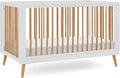 Tatum 3-in-1 Convertible Crib White/Natural Finish - Lasting Nursery