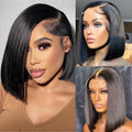 5x5 Bob Wig Human Hair Lace Front Wig - Natural Straight Bob 12in