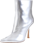 The Drop Gail Heeled Ankle Bootie - Pointed Faux Leather Stiletto