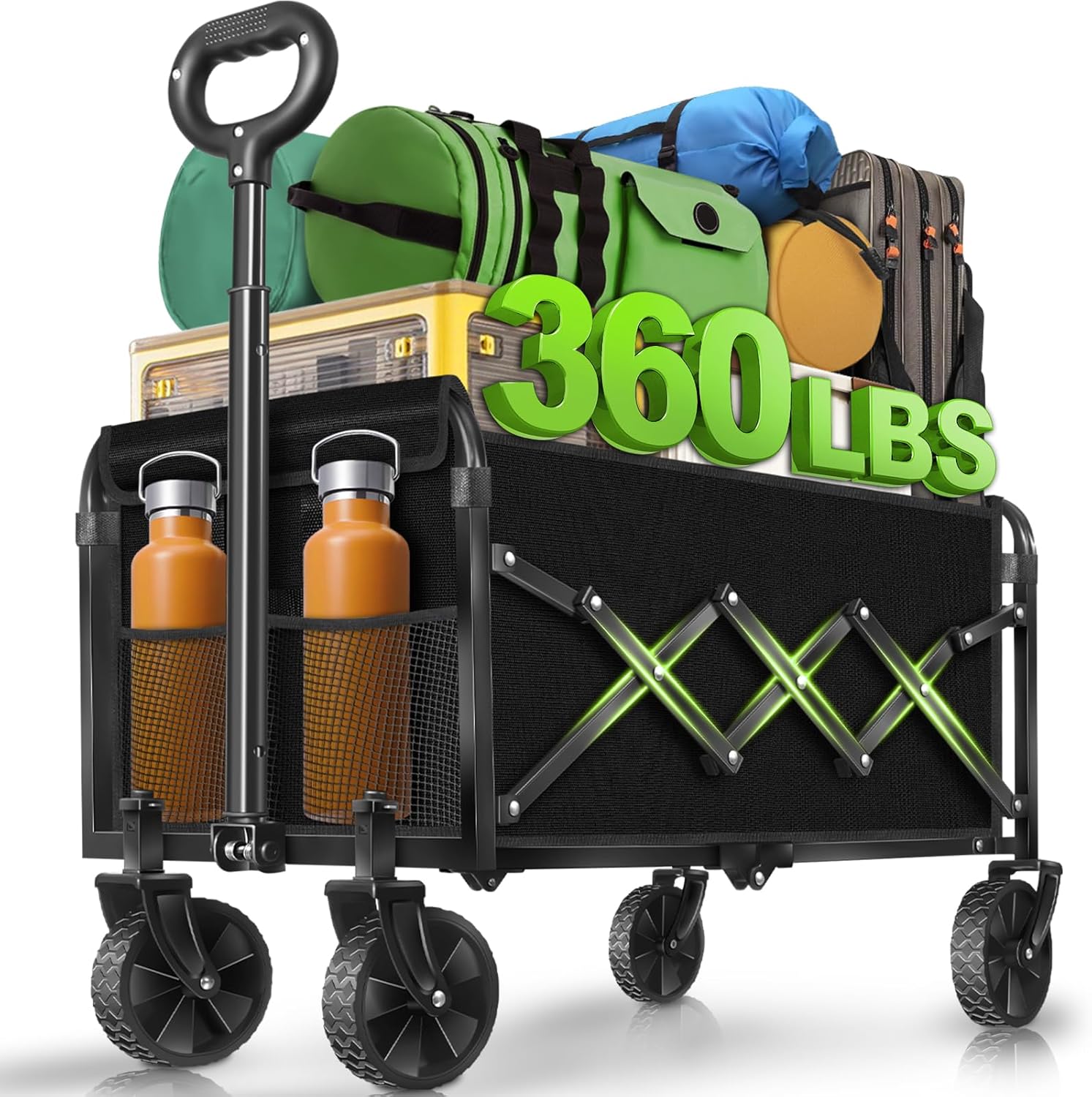 Heavy Duty Foldable Wagon Cart for Grocery and Outdoor Use