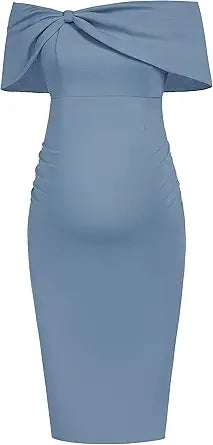 Maacie Maternity Bodycon Dress with Sheer Sleeves for Baby Shower