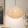 Hanging Lamp Shade Round 20in Blended Linen Pendant - Minimalist White