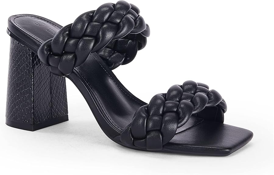 Syktkmx Women's Braided Heeled Sandals for Stylish Comfort
