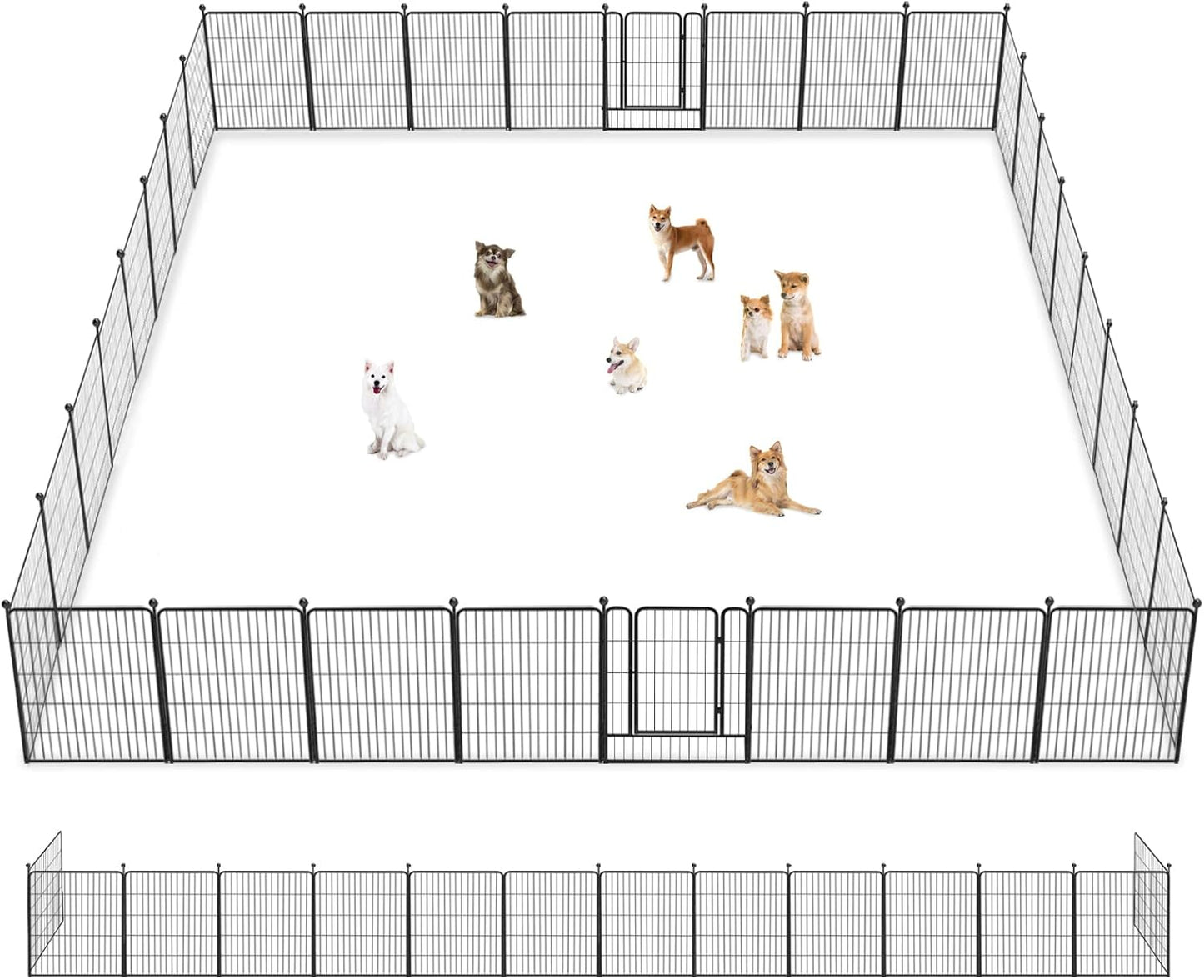 Dog Playpen 32 inch Heavy Duty Metal Fence for Medium Small Dogs