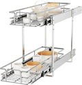 Pull Out Cabinet Organizer 9 in W x 21 in D 2-Tier Spice & Pantry Rack