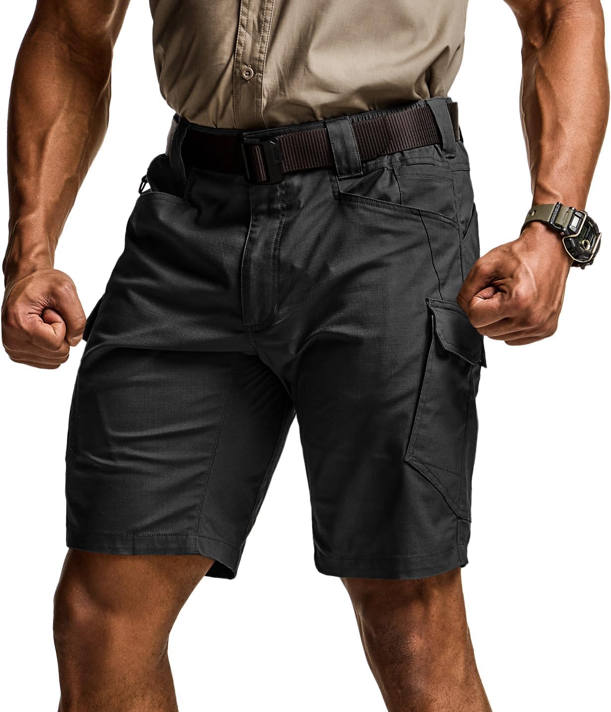 CQR Men's Flex Casual Cargo Shorts for Comfort and Style