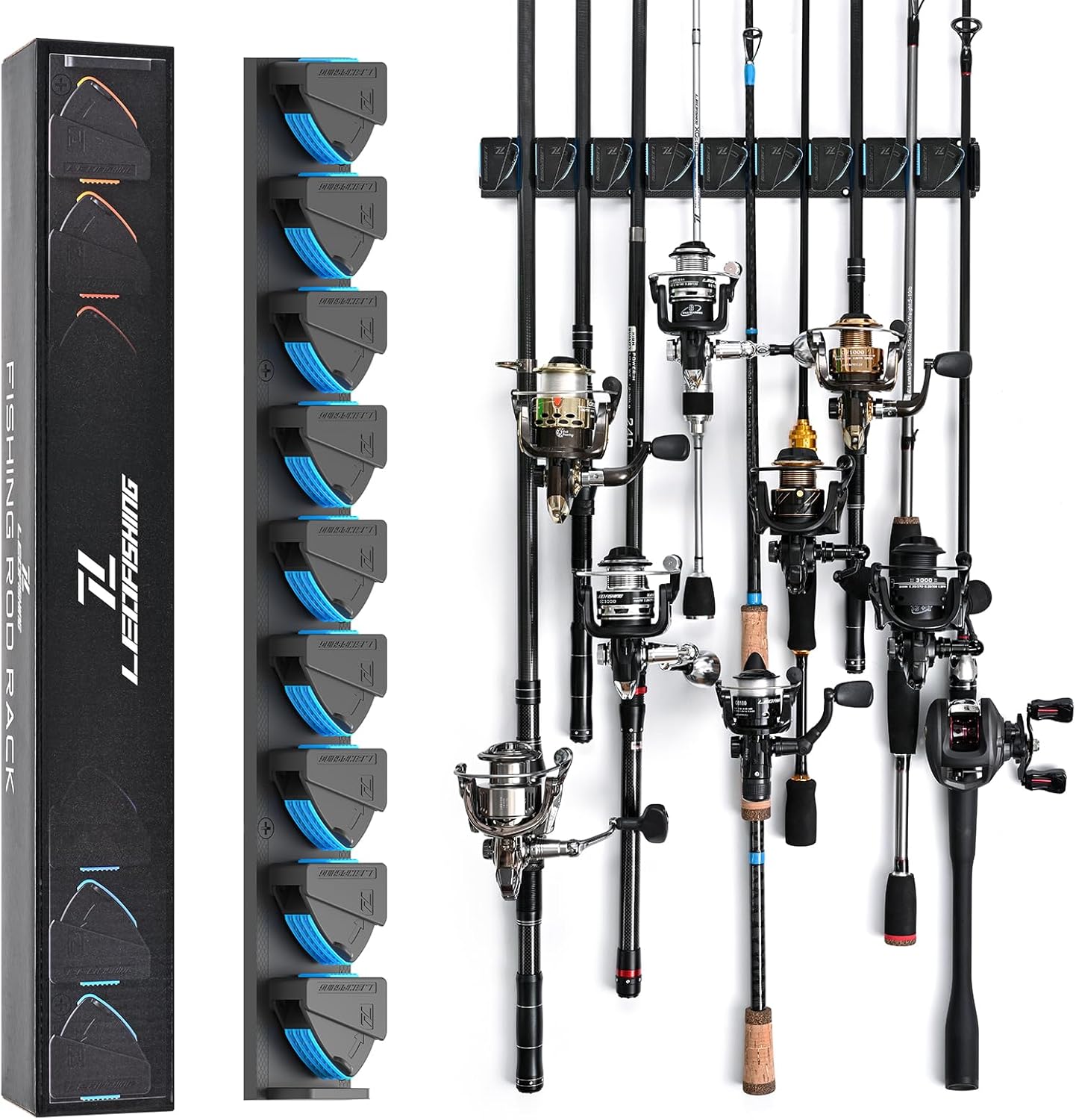 Space-Saving 9-Rod Fishing Holder by LEOFISHING