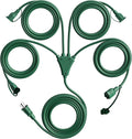 1 to 4 Splitter Extension Cord 46 ft Outdoor - Weatherproof 3-Prong