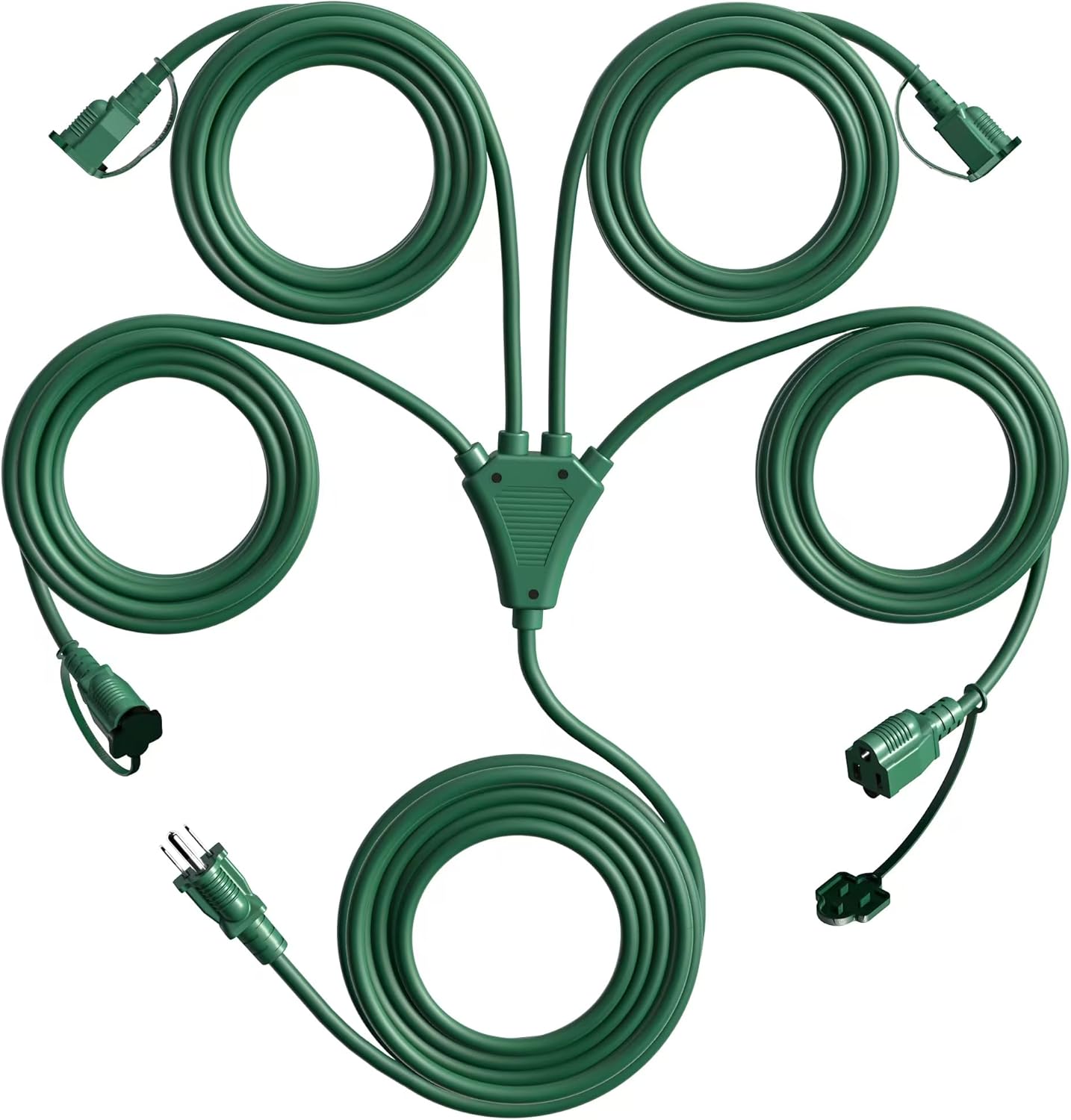 Eversimpleinc 1 to 4 Splitter Extension Cord for Outdoor Use