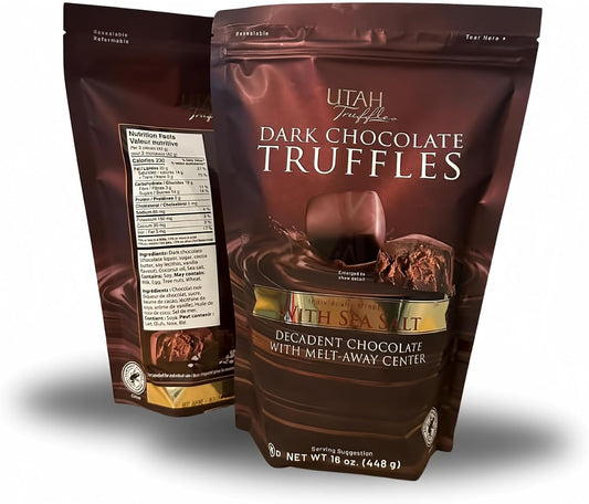 Utah Truffles Sea Salt Dark Chocolate 2 Pack for Sweet Indulgence