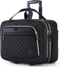 BAGSMART 17.3 in Rolling Laptop Bag for Work Travel - Quilted Black