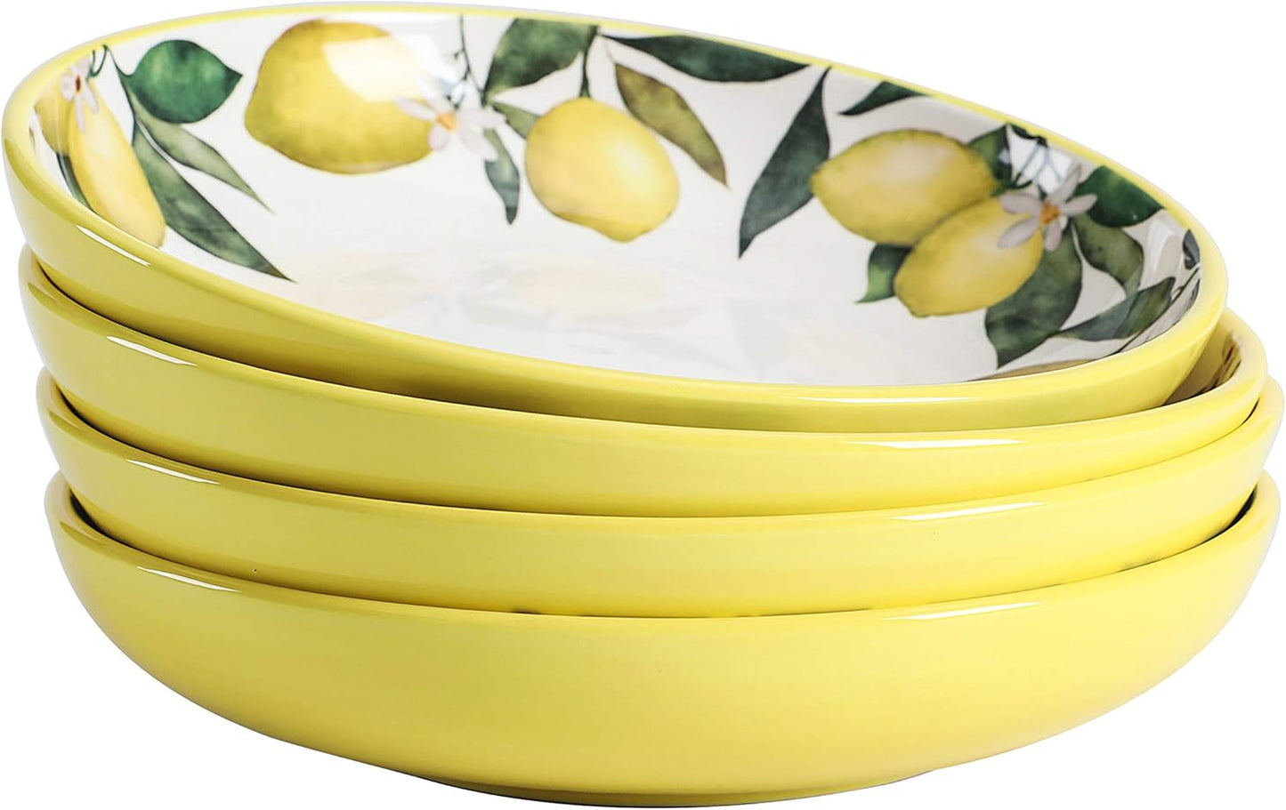 Bico Lemon Dreams Pasta Bowls Set of 4 for Stylish Dining