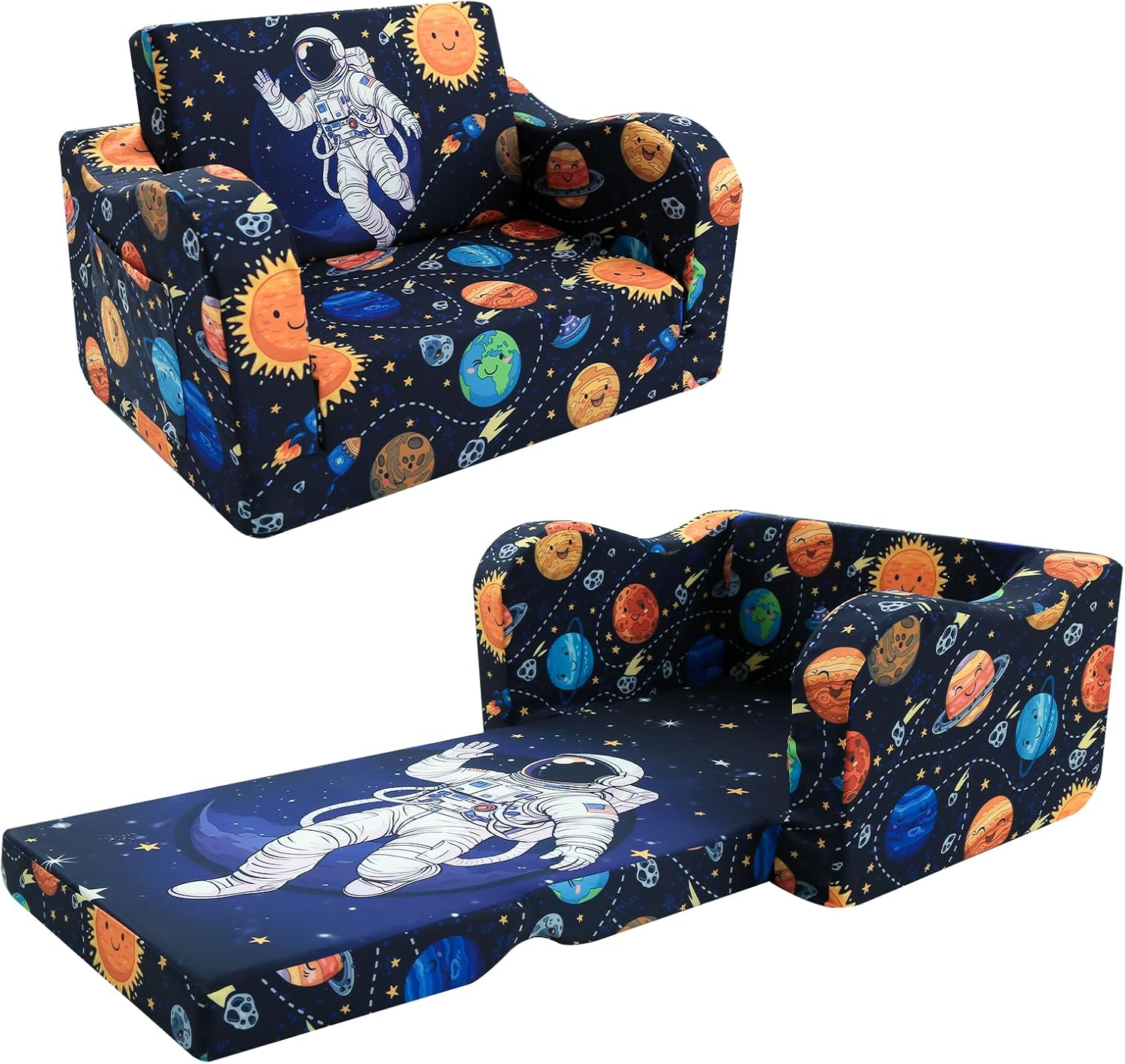 MeMoreCool Folding Kids Couch - 2-in-1 Toddler Sofa Bed
