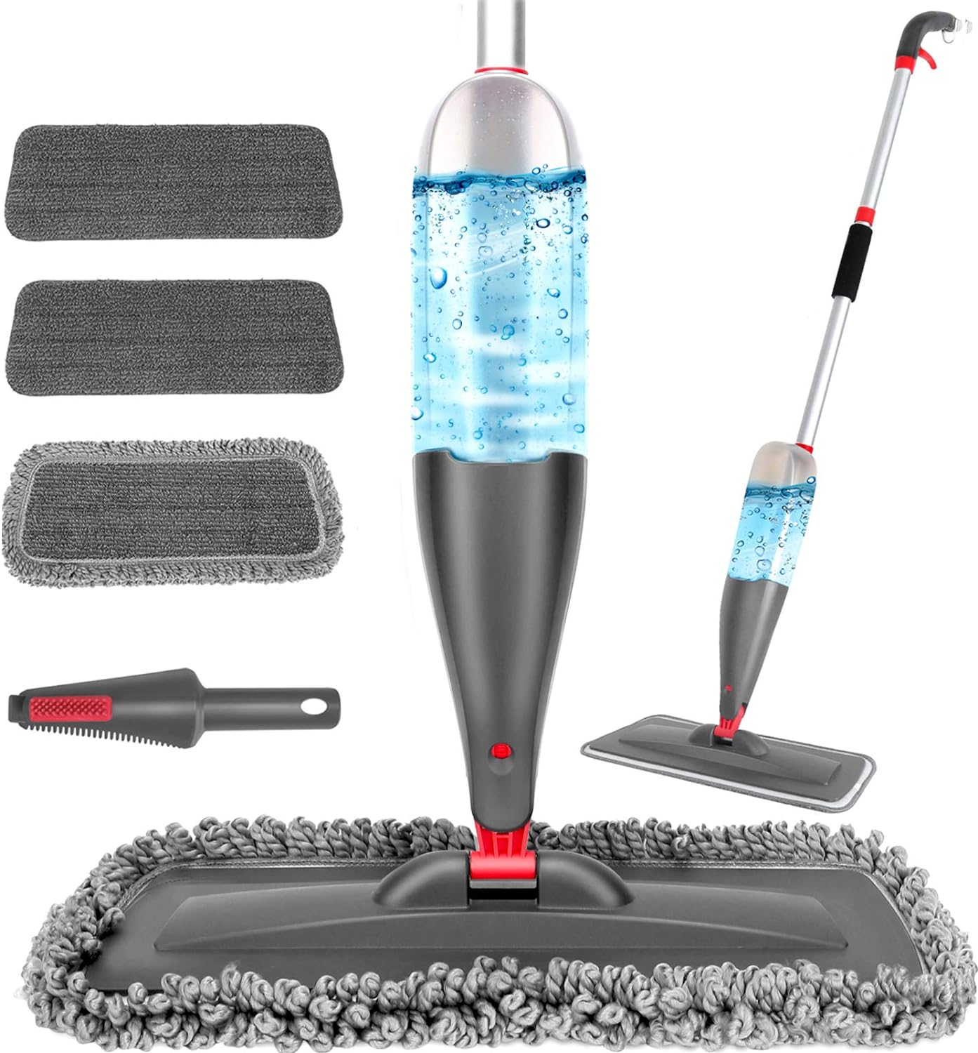 Wet Dry Microfiber Spray Mop - 3 Washable Pads - 800ml Refill
