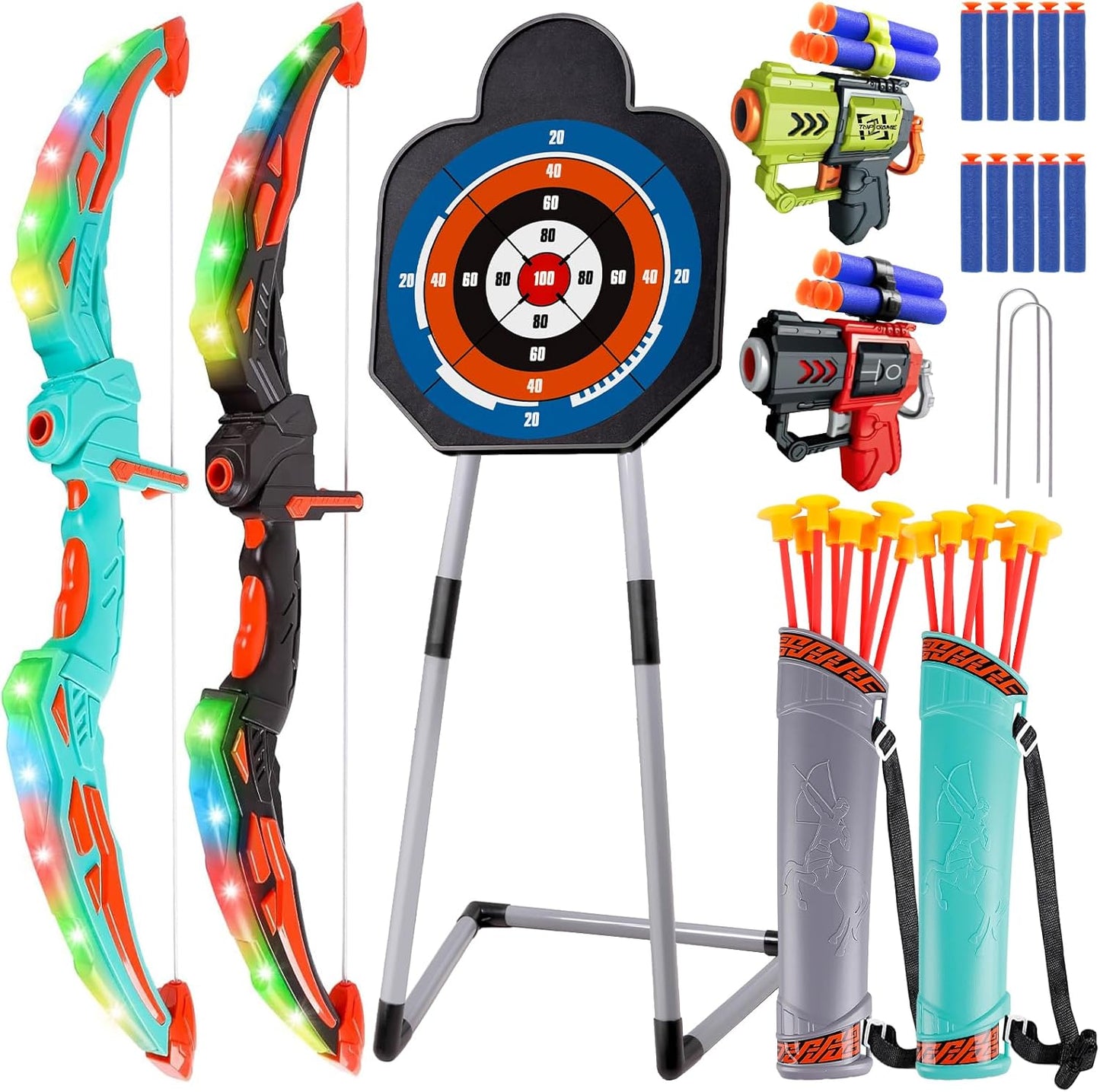 TWFRIC 2 Pack Bow and Arrow Set for Kids Outdoor Fun