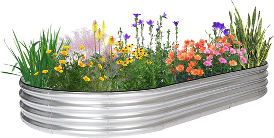 JERIA 841ft Oval Raised Garden Bed for Vegetables and Flowers