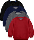 Toddler Boys Sweatshirts 4 Pack - Soft Cotton Crewneck Long Sleeve