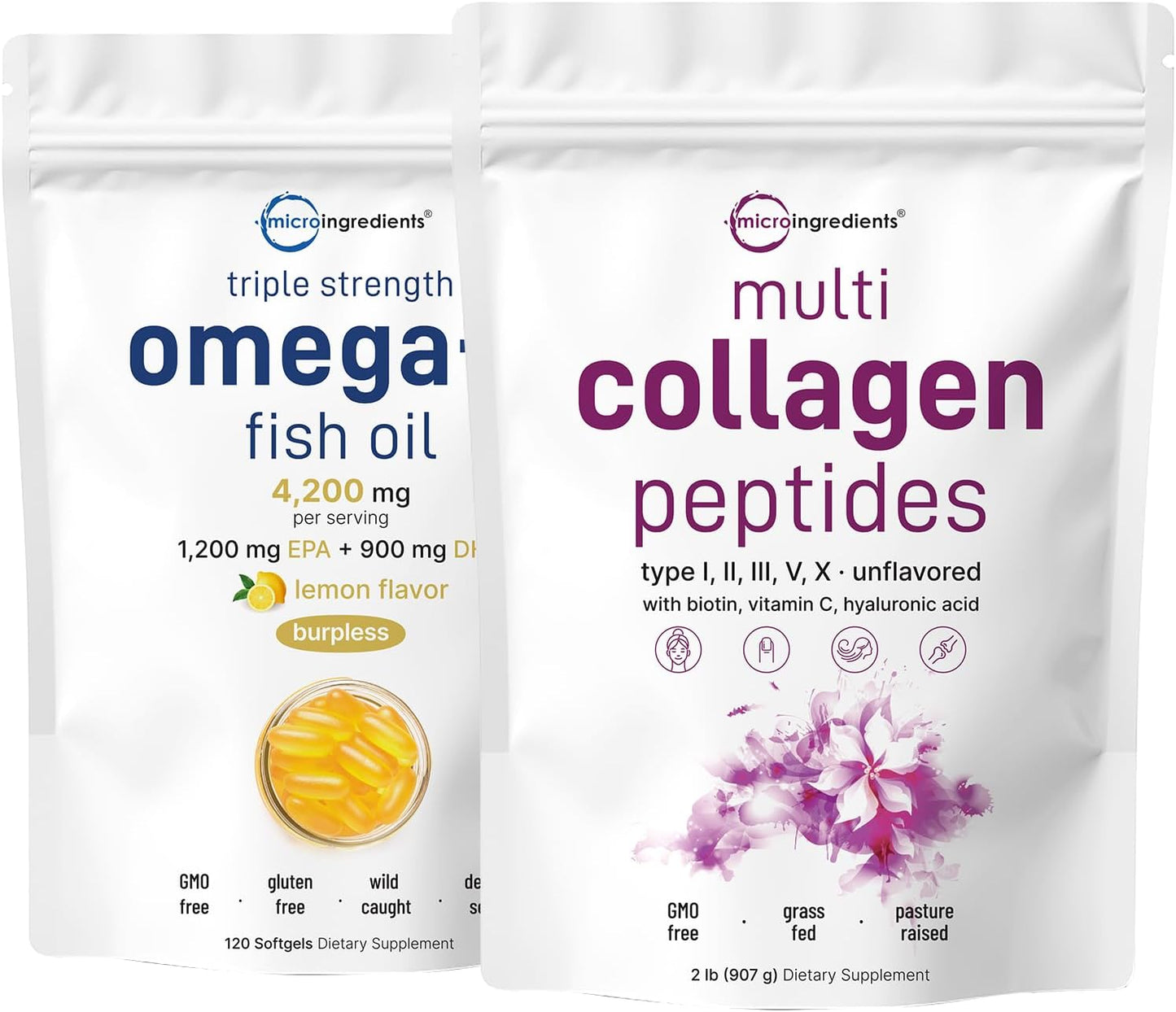 Collagen & Omega-3 Duo | Grass-Fed & Wild-Caught | 2 Pack