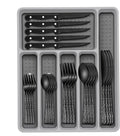 Black Stainless Steel 49-Piece Flatware Set for 8 - Organizer Included