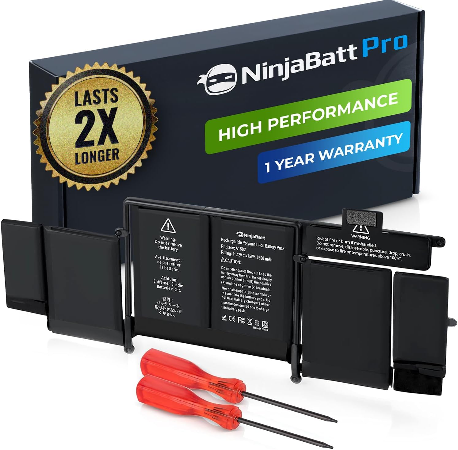 NinjaBatt Battery A1502 A1582 for MacBook Pro Retina 13