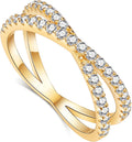 Moissanite Eternity Ring Criss Cross Wedding Band - Classic Sparkle be