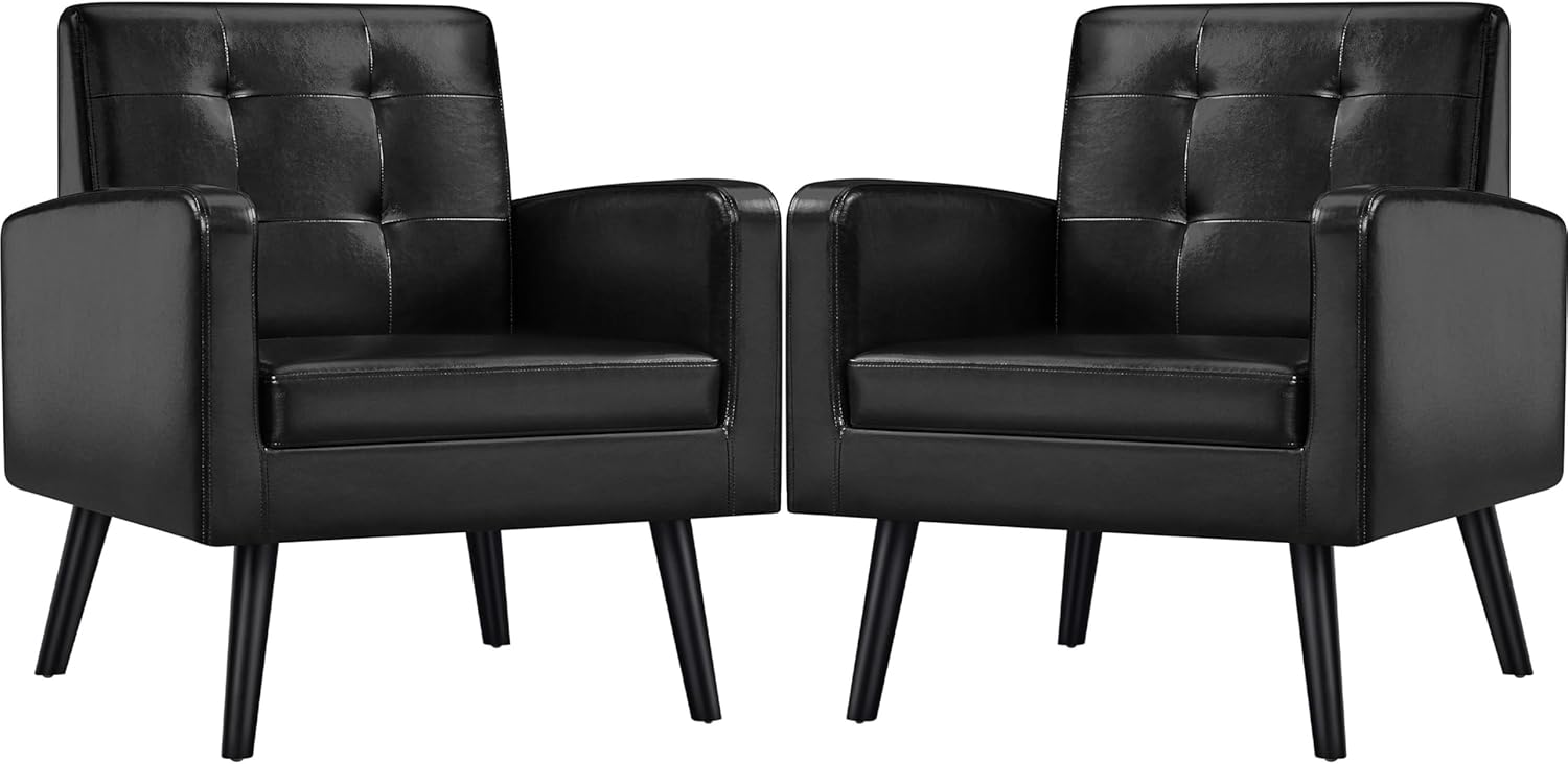 Yaheetech Mid-Century Accent Chairs for Cozy Living Spaces
