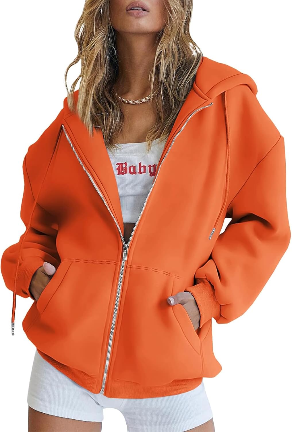 Trendy Queen Womens Zip Up Hoodies for Fall and Winter Fashion