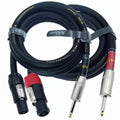 2Pcs 12awg Speakon to 1/4 in TS Adapter Speaker Cable - Heavy Duty