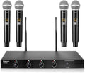 4-Channel Wireless Microphone System with 4 Handheld Mics - Clear UHF