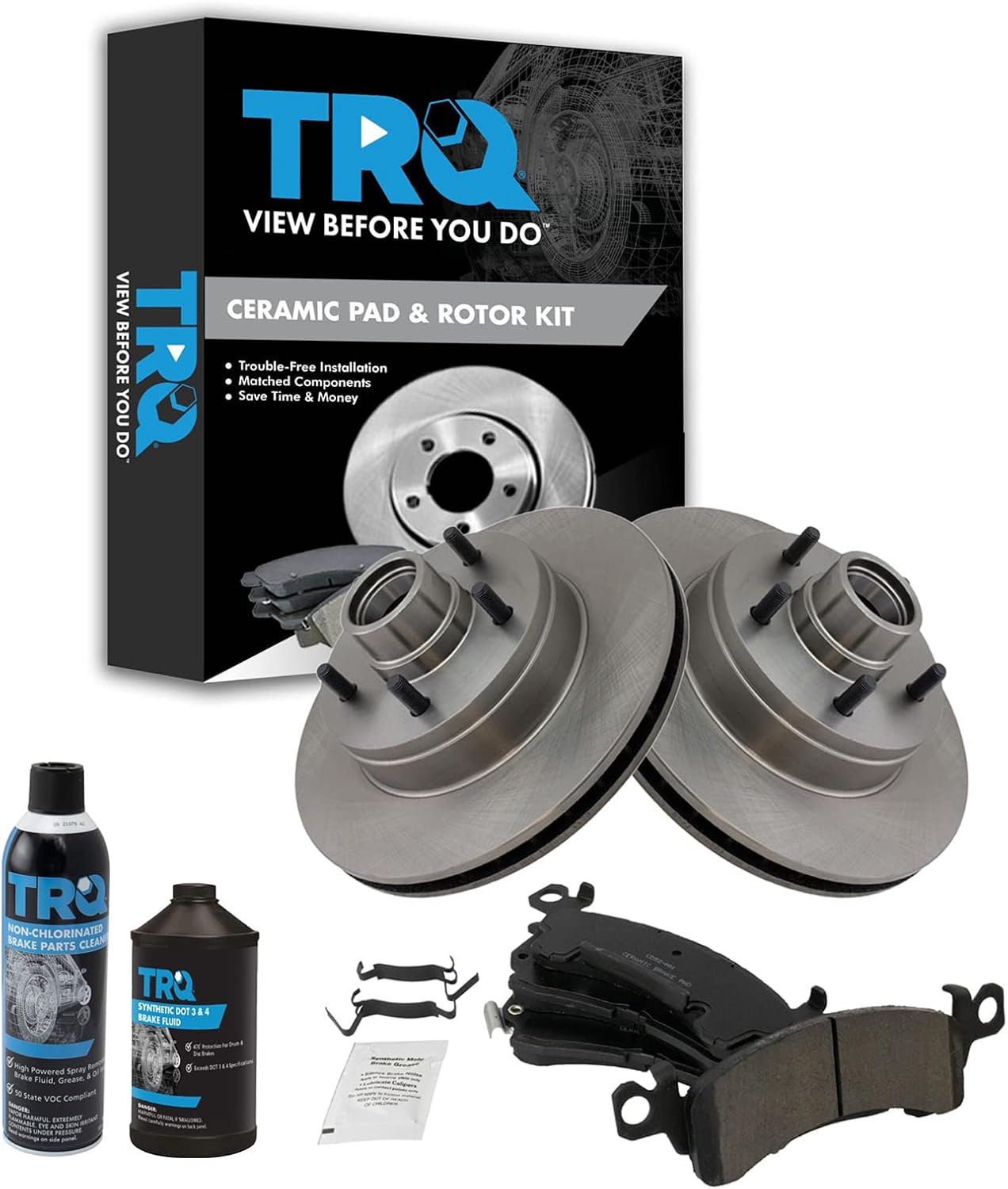 TRQ Front Brake Pad & Rotor Kit for 1991-1996 Buick Roadmaster