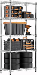 1250 lbs Steel Heavy Duty 5-Tier Utility Shelving Unit - Sturdy