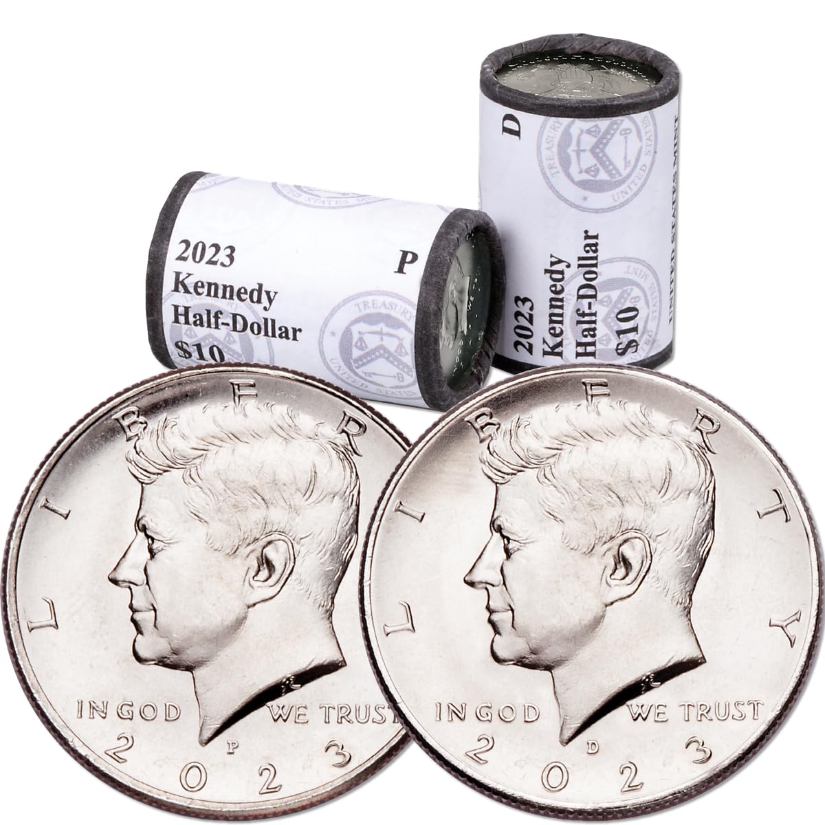 2023 P&D Kennedy Half Dollar 2-Roll Set for Collectors