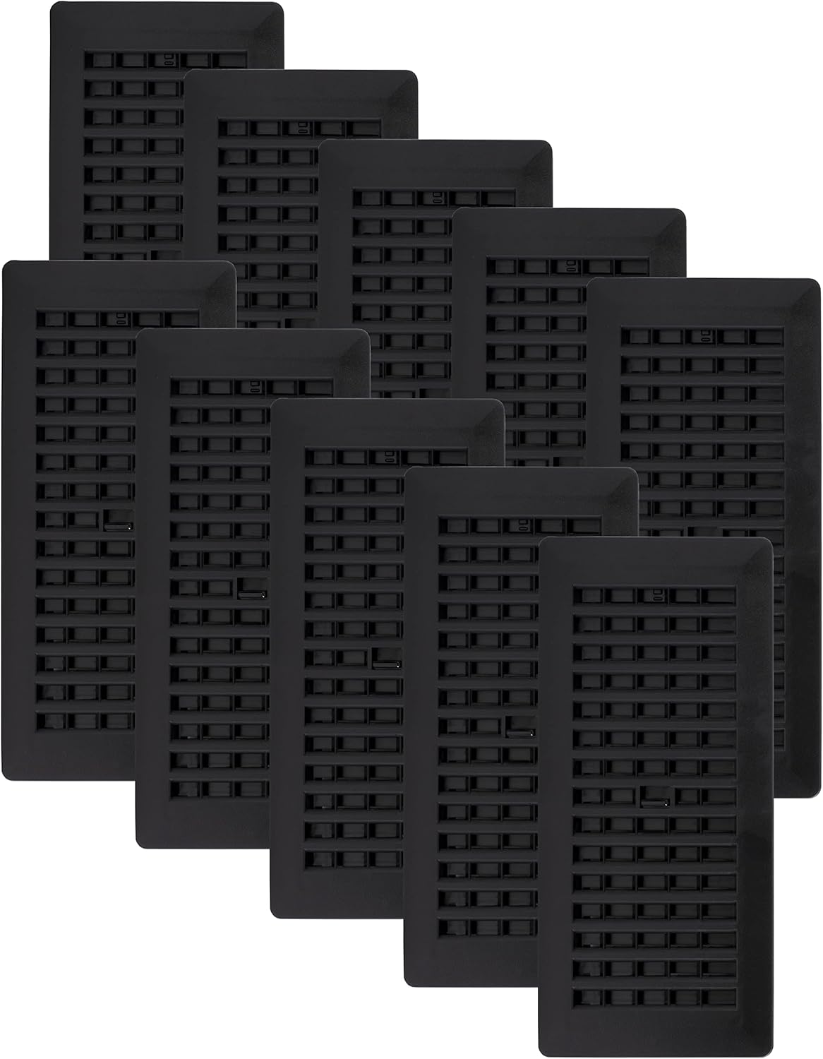 Decor Grates 4 x 10 Inches Louvered Plastic Floor Register Pack