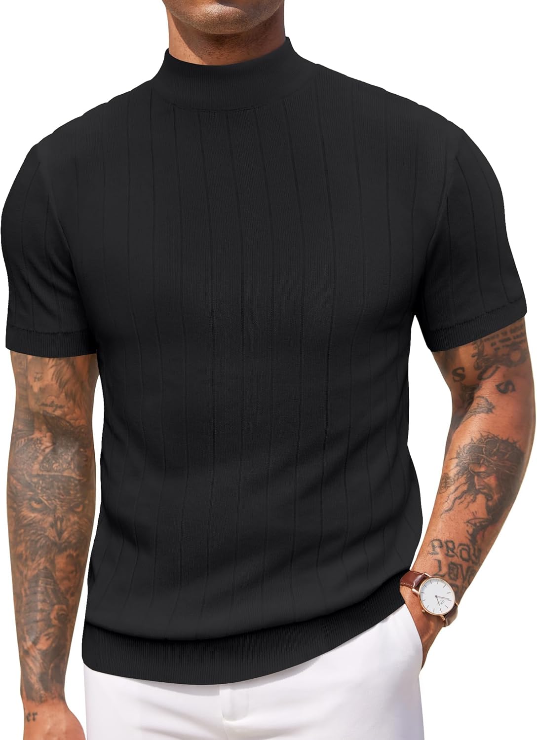 COOFANDY Men's Mock Turtleneck Sweater for Stylish Comfort