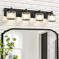 Modern Crystal Vanity Lights for Bathroom - Elegant Black Fixtures