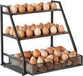 3-Tier Wooden Fresh Egg Holder Countertop - Holds 100+ Eggs