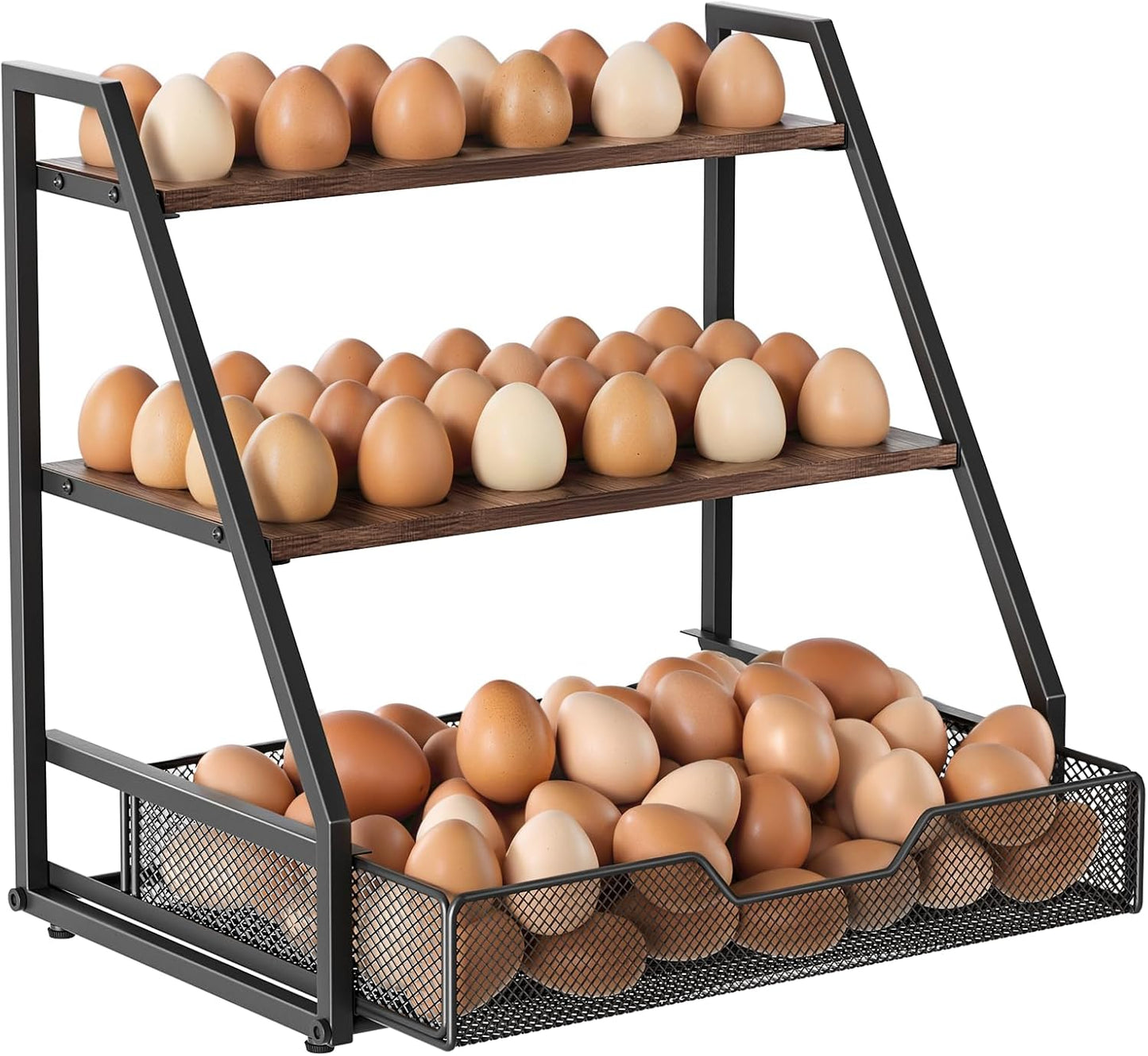 3-Tier Wooden Fresh Egg Holder Countertop for 100+ Eggs