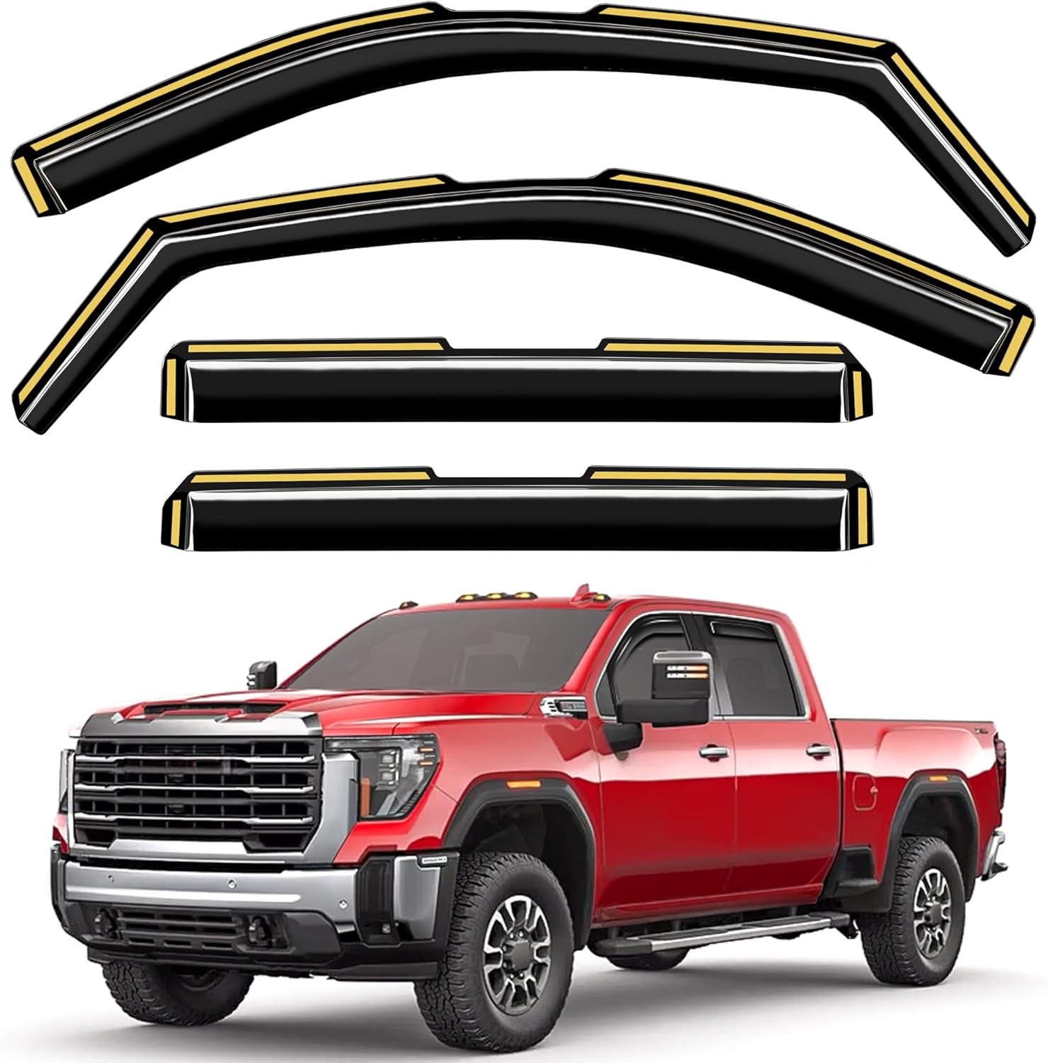 In-Channel Window Rain Guards for Chevy Silverado & GMC Sierra