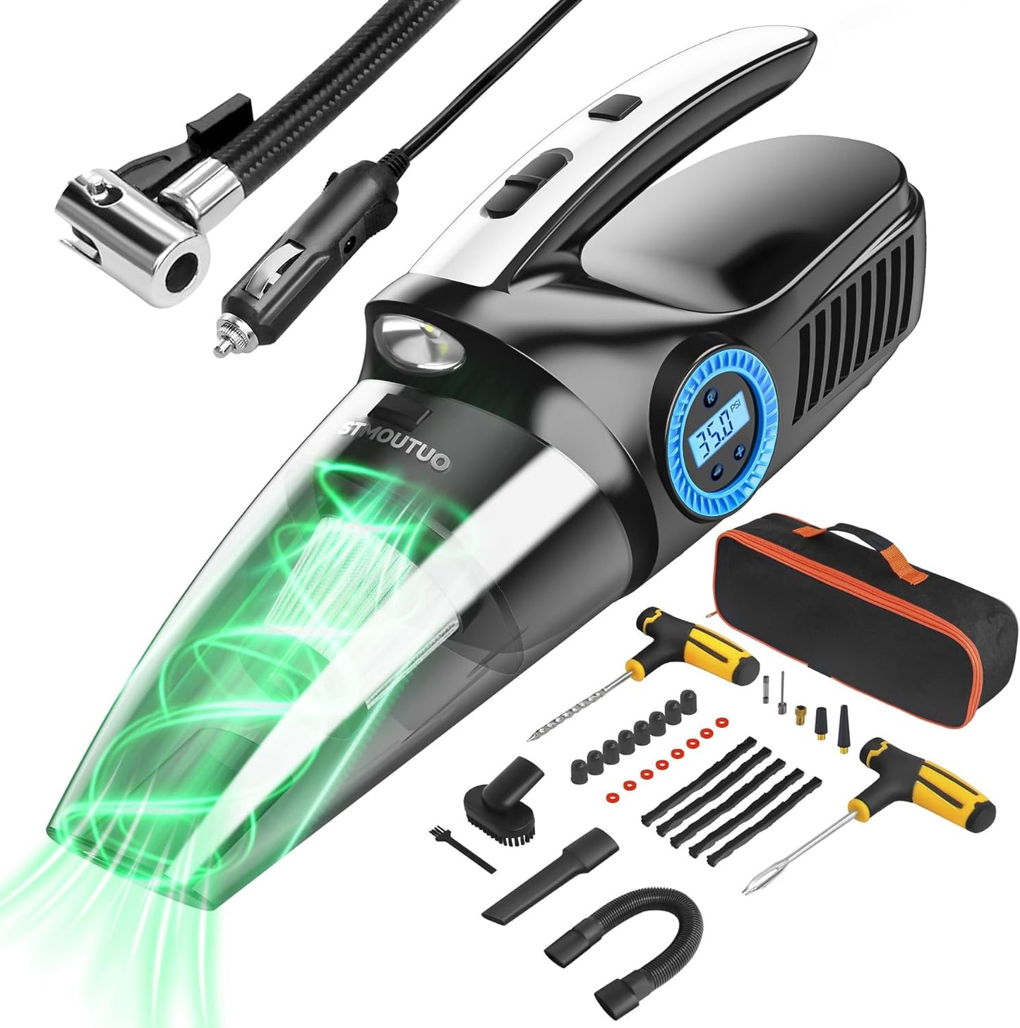 4-in-1 Car Vacuum + Tire Inflator Combo