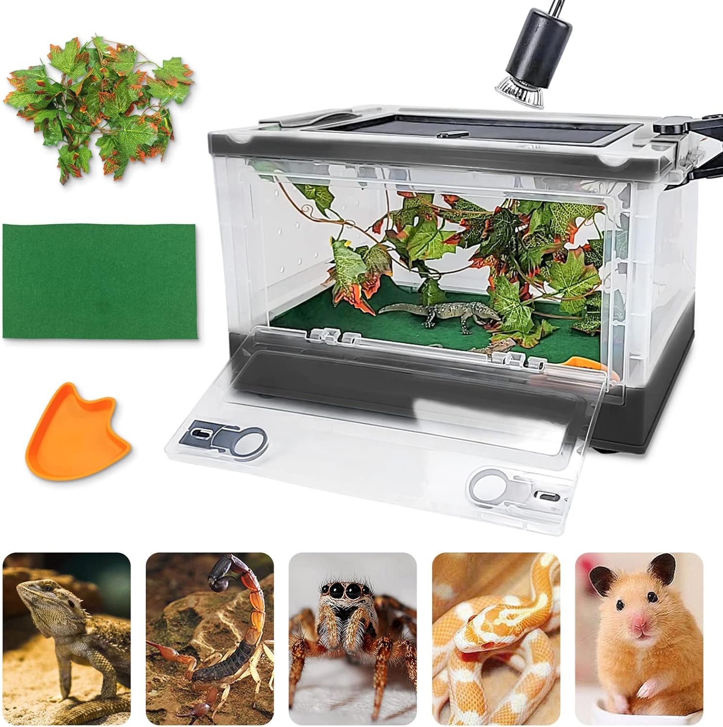 Foldable Reptile Terrarium Kit with Wheels for Easy Mobility