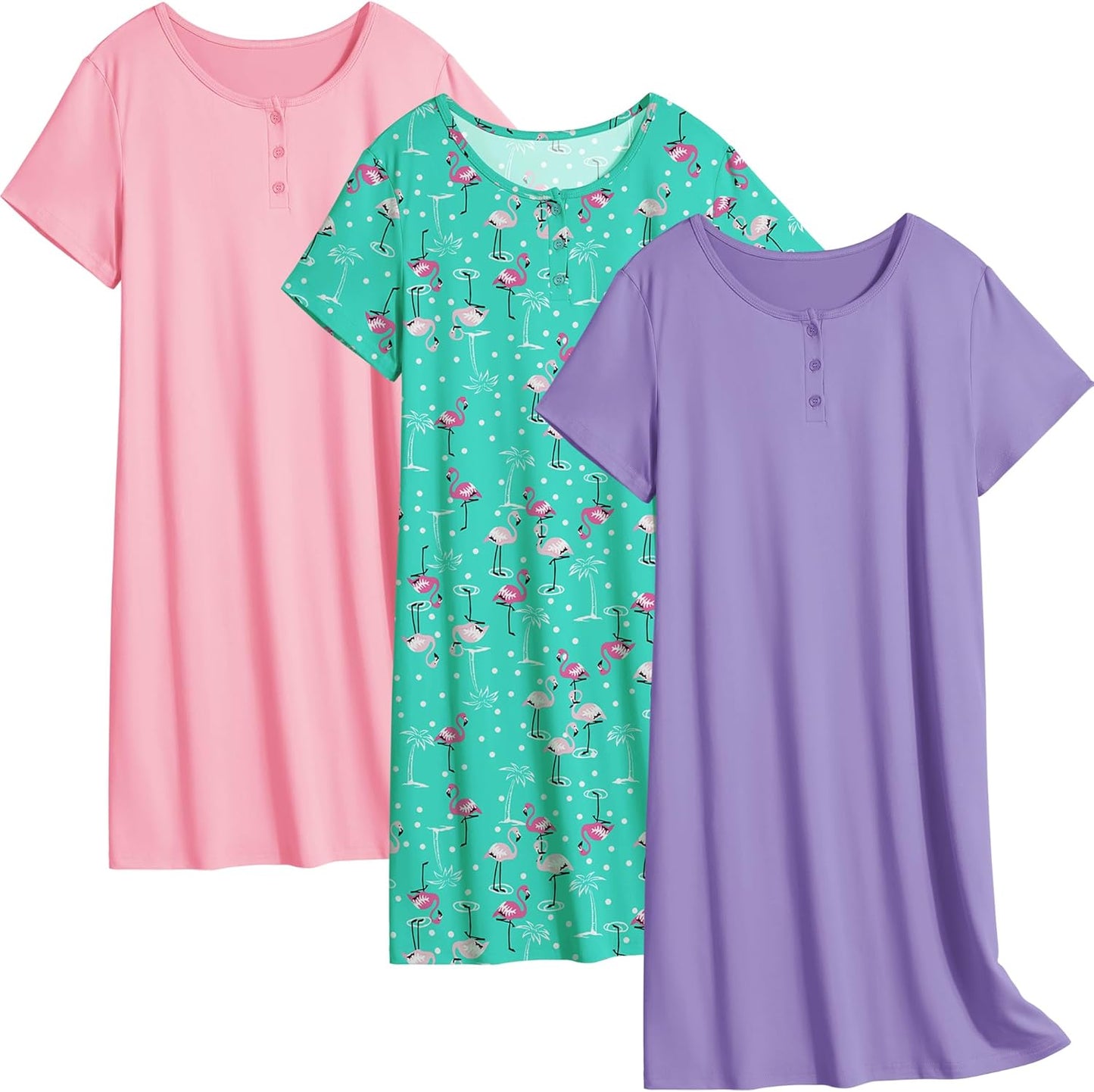 Ekouaer 3 Pack Women's Sleepshirts for Ultimate Comfort