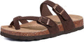 Women's Suede Cork Footbed Sandals with Adjustable Buckle