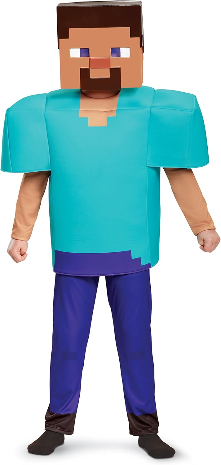 Steve Deluxe Minecraft Costume for Kids, Small Size 4-6