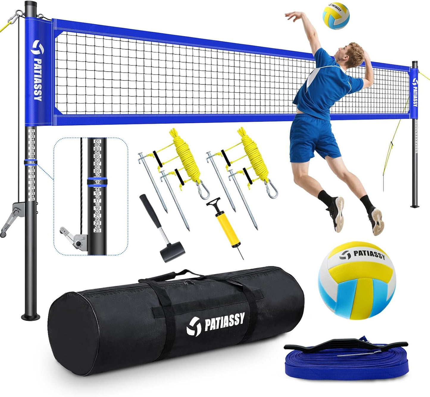 Portable Professional Outdoor Volleyball Net Set for Beach Fun