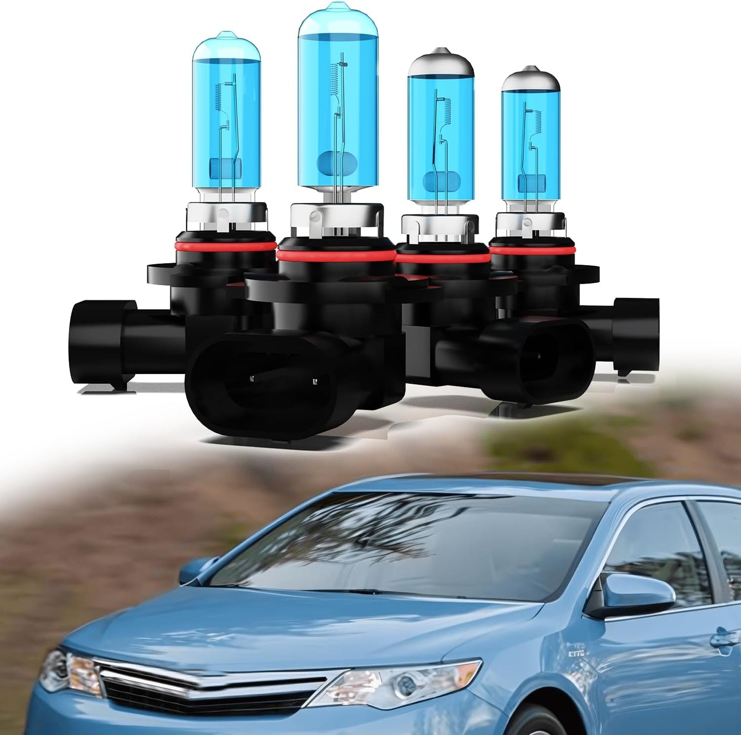 Halogen Headlight Bulbs for Toyota Camry 1992-2006, Pack of 4