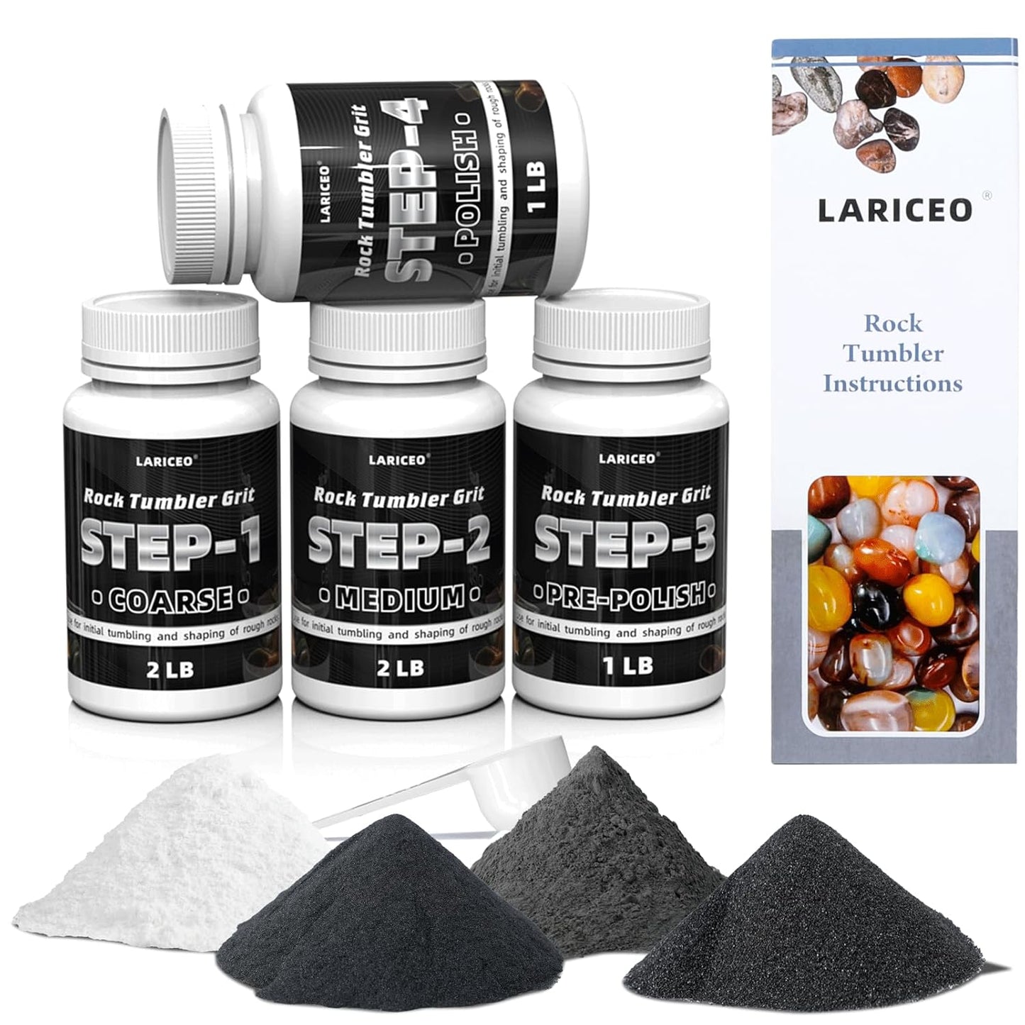 7.5LB Rock Tumbler Grit and Polish Refill Set for Stunning Stones